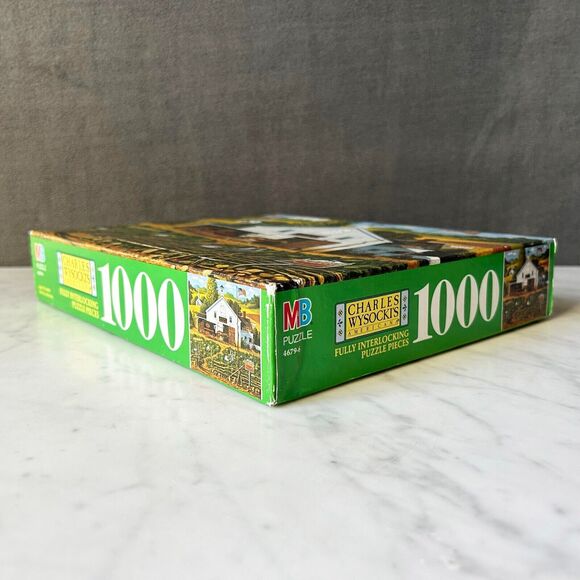 Vintage Charles Wysocki Americana Catchin' Bugs 1000 Puzzle Milton Bradley NEW - Picture 3 of 5